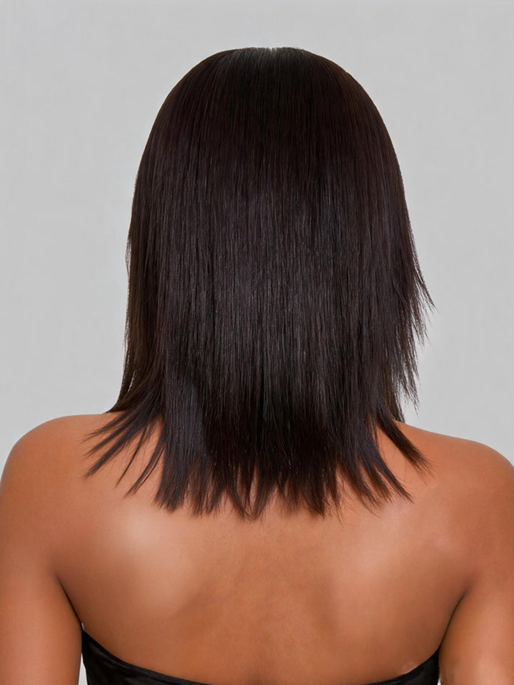 Special | Hair Natural Black Bob Straight Wig 4x4 Glueless Double Drawn 10 to 16 Inch