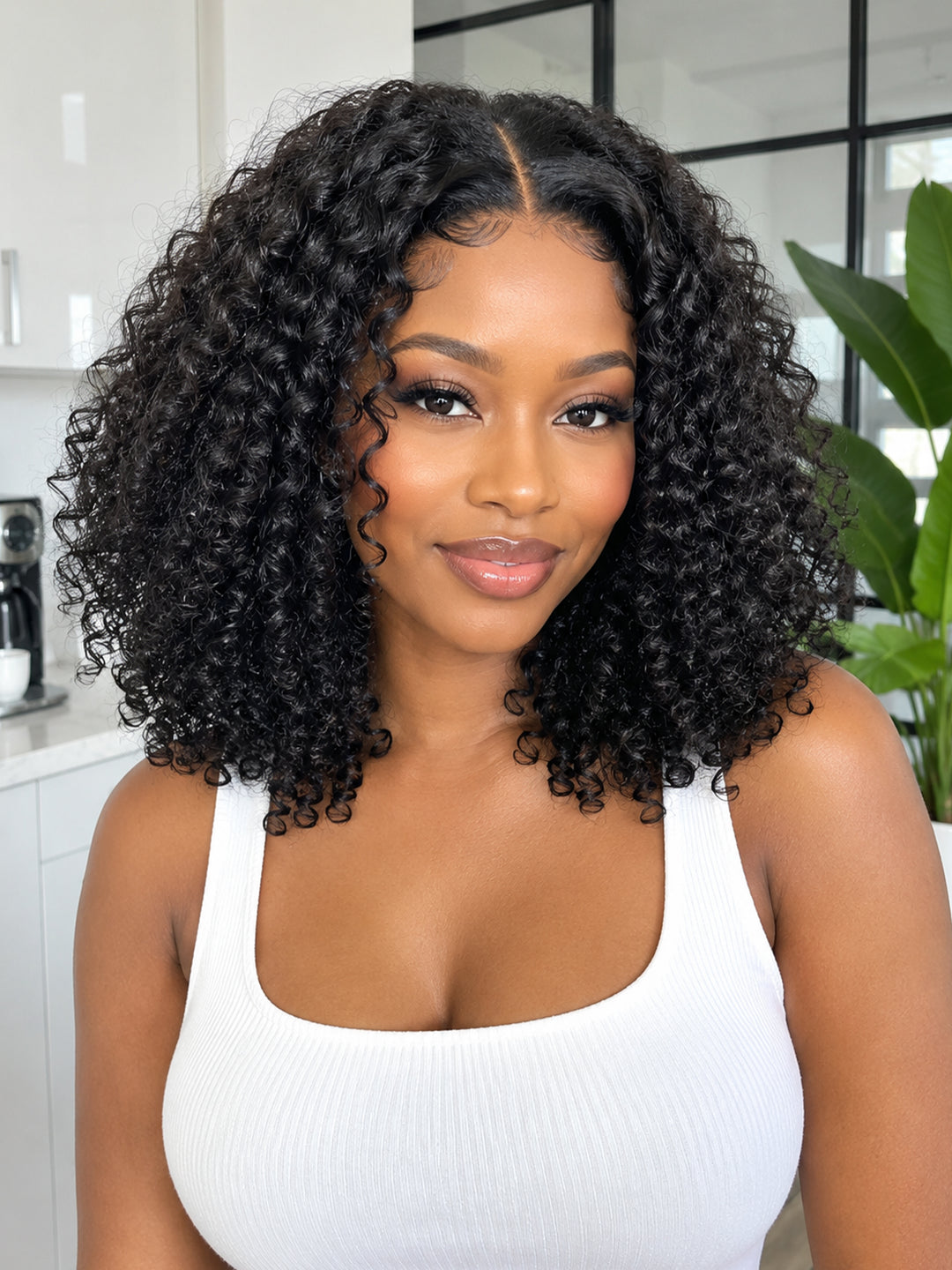 Ocean Hair 4x4 Lace Water Wave Glueless Wig Natural Black 10-16 Inch
