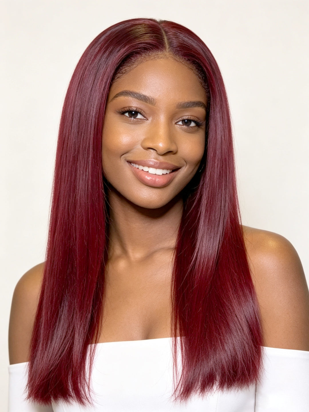 Ocean Hair Straight Glueless Bob 4x4 Lace Brown 99J Piano Wig 14 Inch 