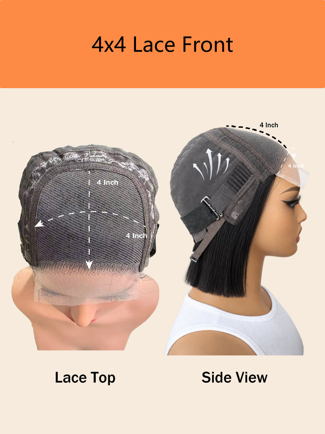 Ocean Hair 4x4 Water Wave Glueless Wig Natural Black 12 Inch