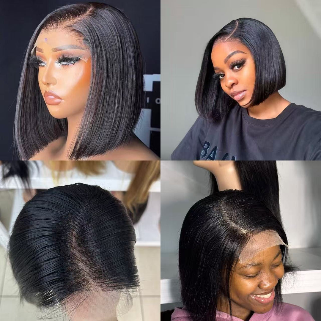 Ocean Hair C-Part Straight Glueless Wig 5x5 Double Drawn Bob