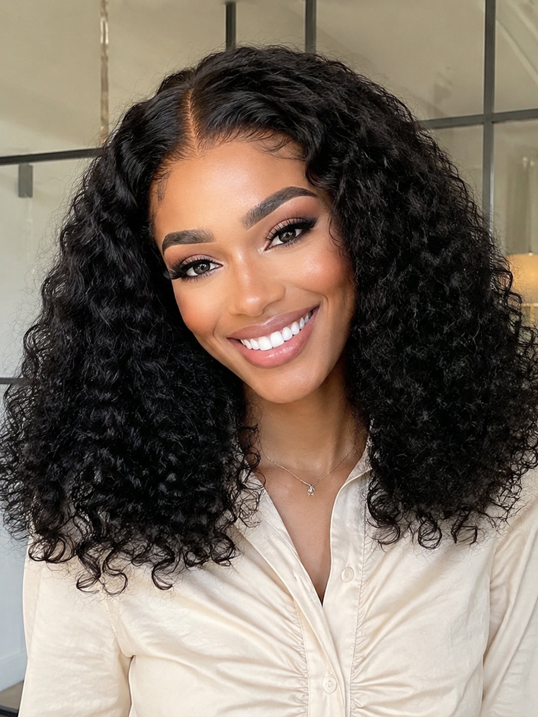 Ocean Hair 5x5 Water Wave Glueless Wig Natural Black 10–16 Inch