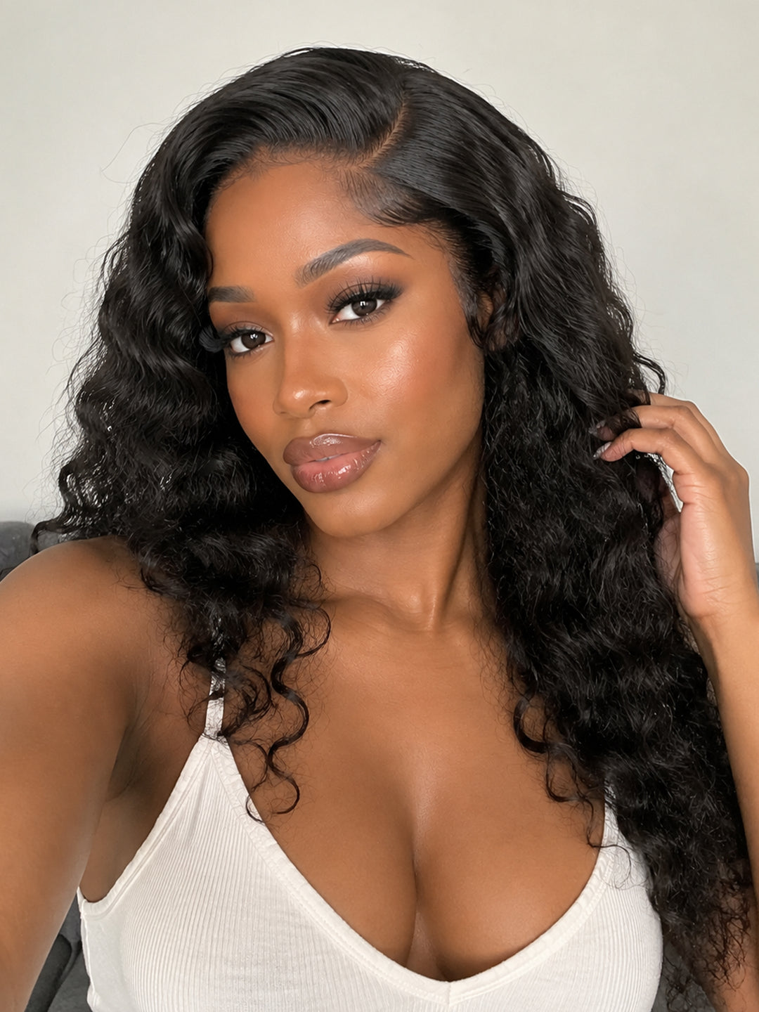 Ocean Hair 5x5 Double Drawn Water Wave Glueless Bob Wig Black Color Wig