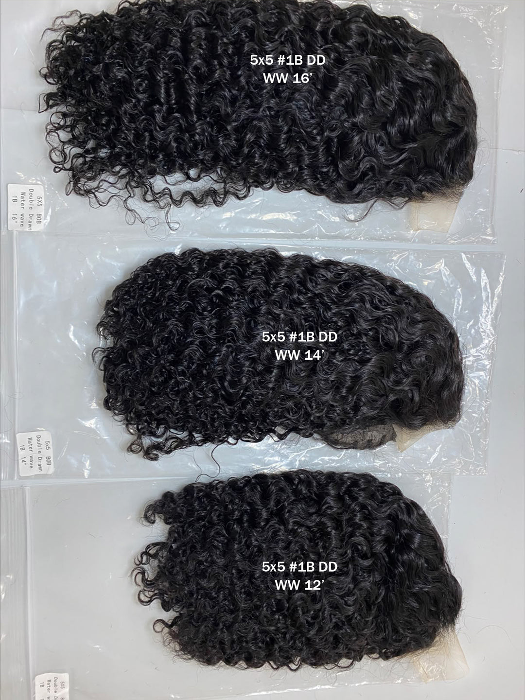 Ocean Hair 5x5 Double Drawn Water Wave Glueless Bob Wig Black Color Wig
