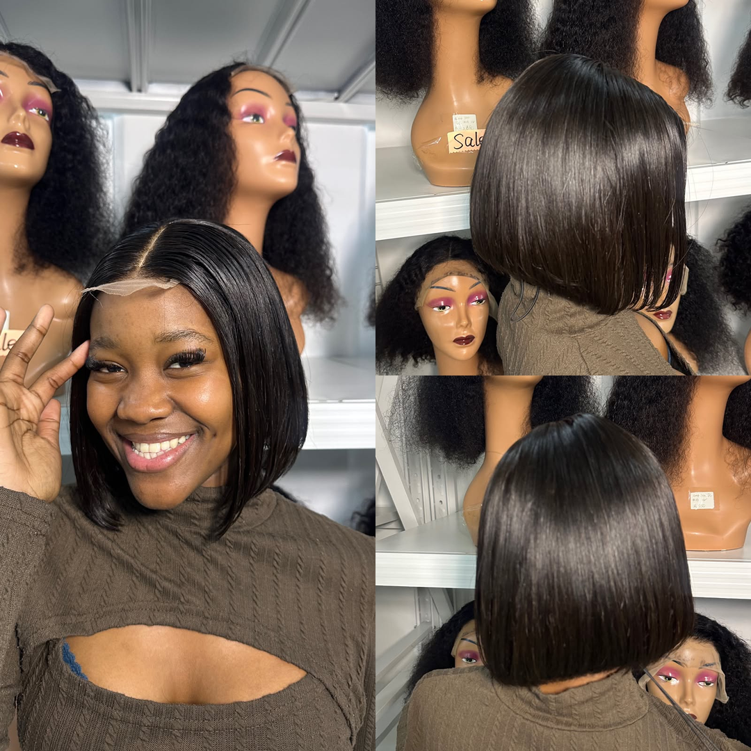 Ocean Hair 2x6 SDD Raw Hair Straight Wig Black 8 Super Double Drawn