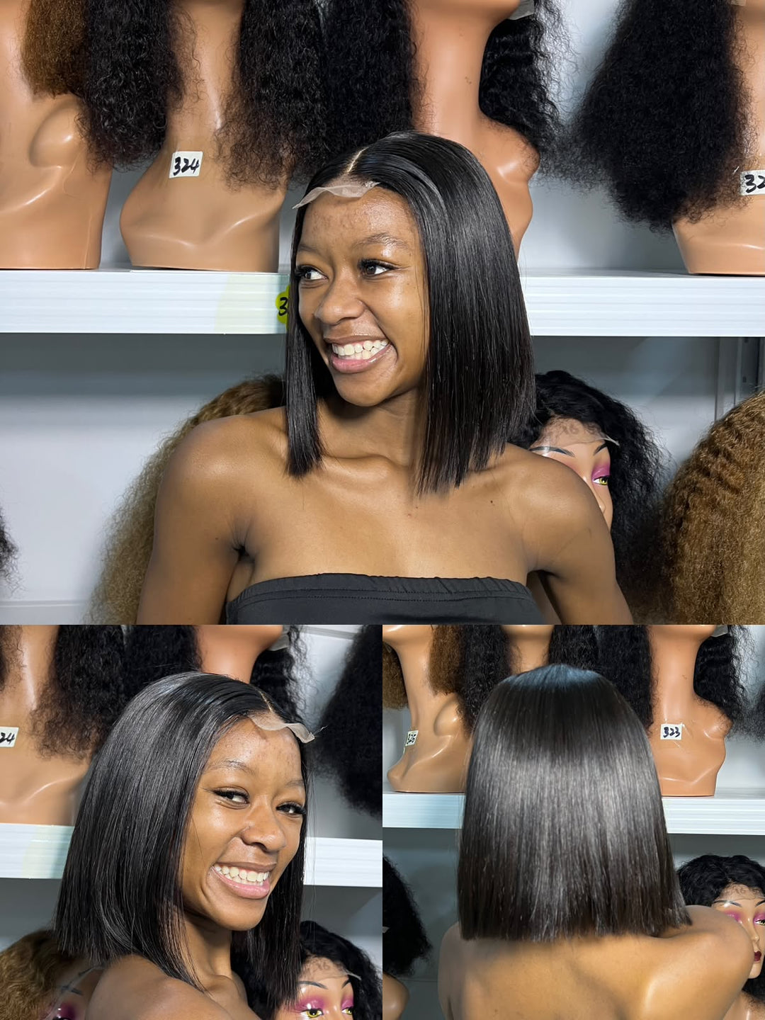 Ocean Hair 2x6 SDD Raw Hair Straight Wig Black 8 Super Double Drawn