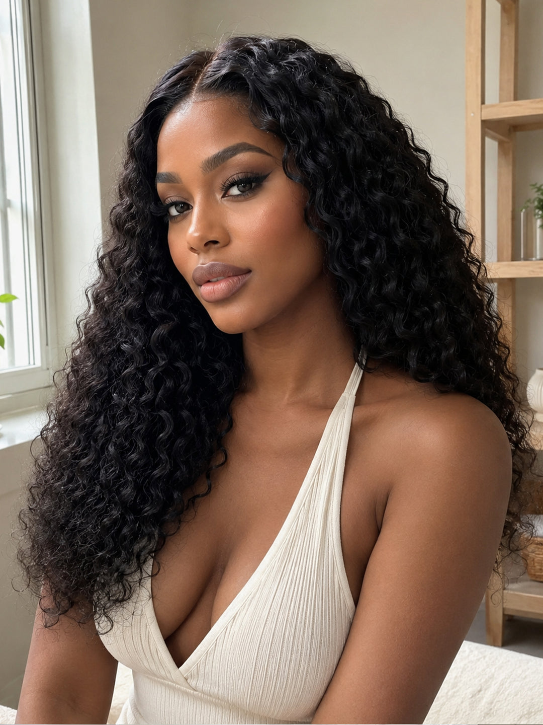 Ocean Hair 6x4 Water Wave Lace Closure Wig Natural Black 22-24 Inch