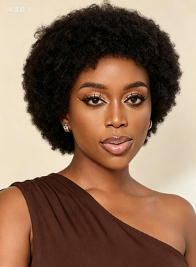Ocean Hair Bold Natural Afro Short Wig Natural Black Color Wig