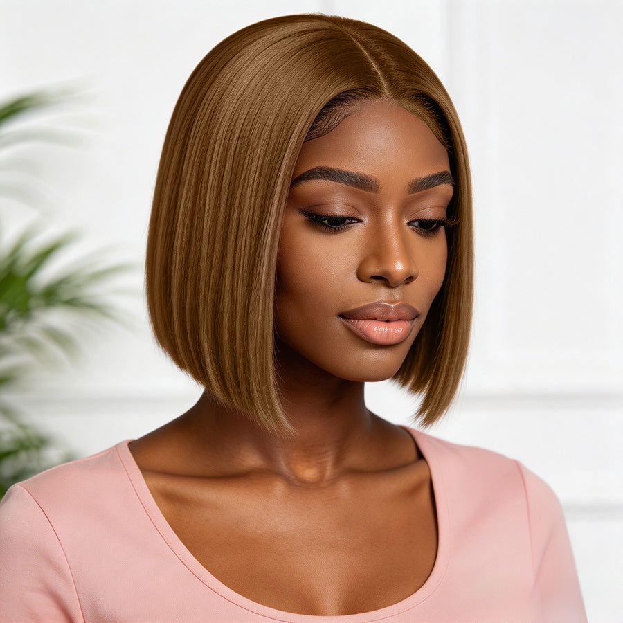 13x4 Double Drawn Bob Straight Human Hair Wig 