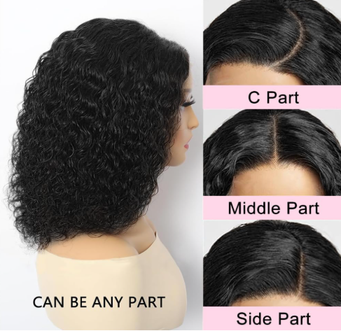 Durban Ocean Hair 13x4 SDD Water Wave Lace Front Wig Black Color Bob