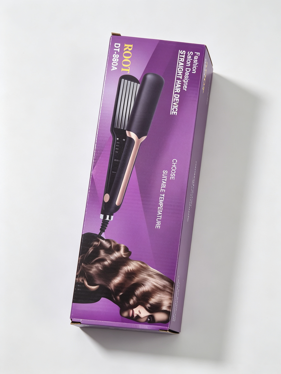 ROOT DT-880A Professional Wide Plate Hair Straightener Adjustable Temp Flat Iron