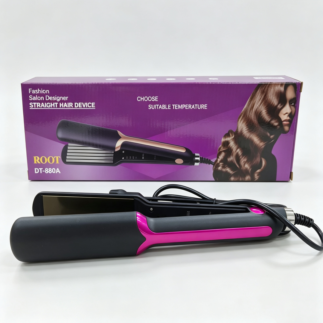 ROOT DT-880A Professional Wide Plate Hair Straightener Adjustable Temp Flat Iron
