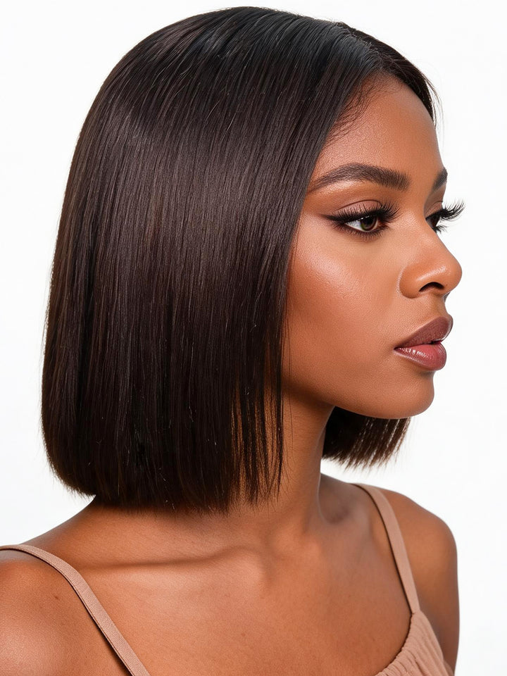 Ocean Hair Raw Hair Straight Glueless Wig 6x2 SDD 10 Inch Natural Black