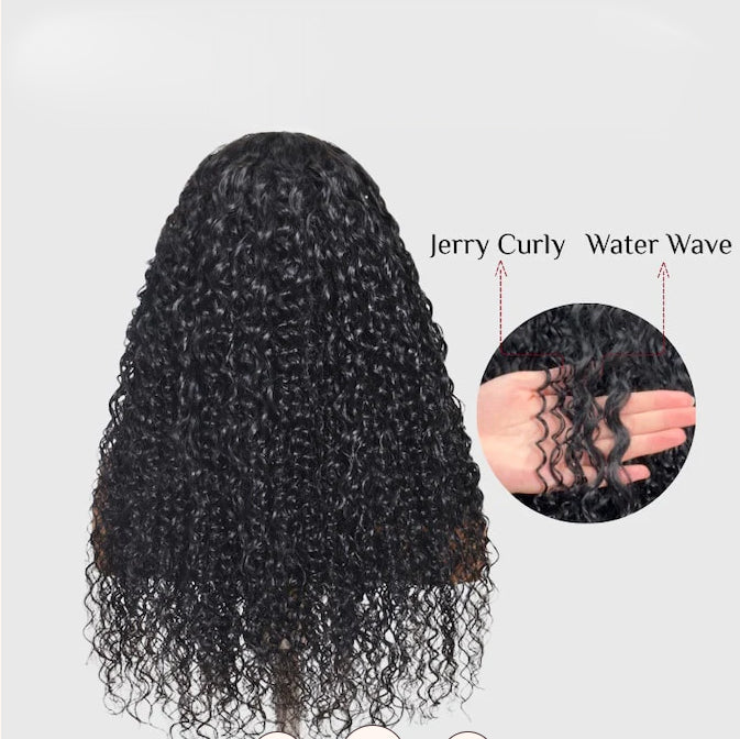 Ocean Hair 13x4 Jerry Curl Lace Front Wig Natural Black Color 18-30 Inch