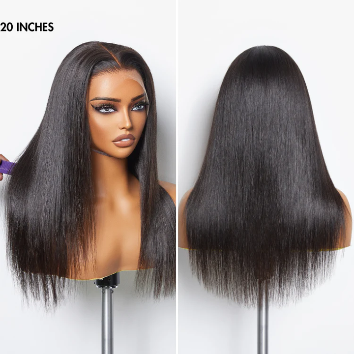 Ocean Hair 4x4 Straight Glueless Wig Natural Black Long Hair Wig 18-30 Inch