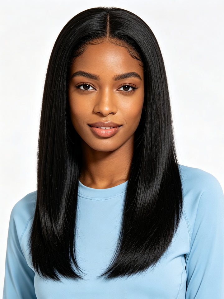 Ocean Hair DD Black Straight Bob 13x4 Lace Front Wig Double Drawn