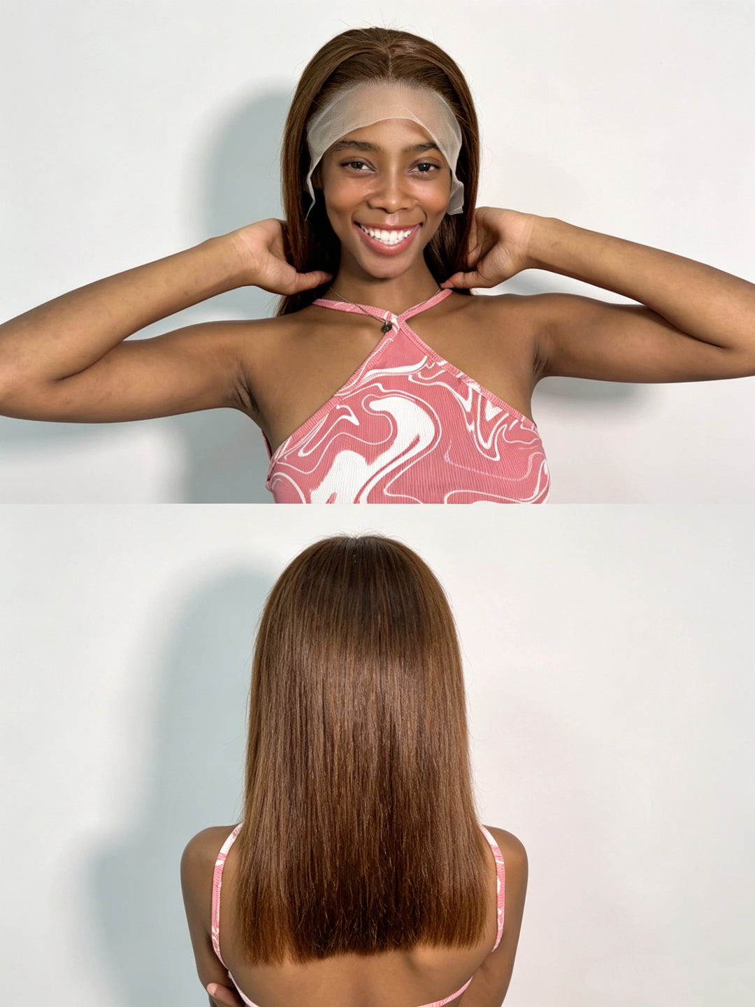 Ocean Hair 13x4 Double Drawn Straight Lace Front Wig Chocolate Bob Wig