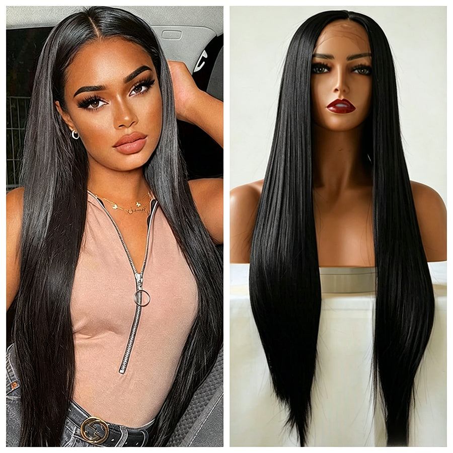 Ocean Hair Glueless 6x2 Closure Lace Long Straight Hair Wig 32 Inch