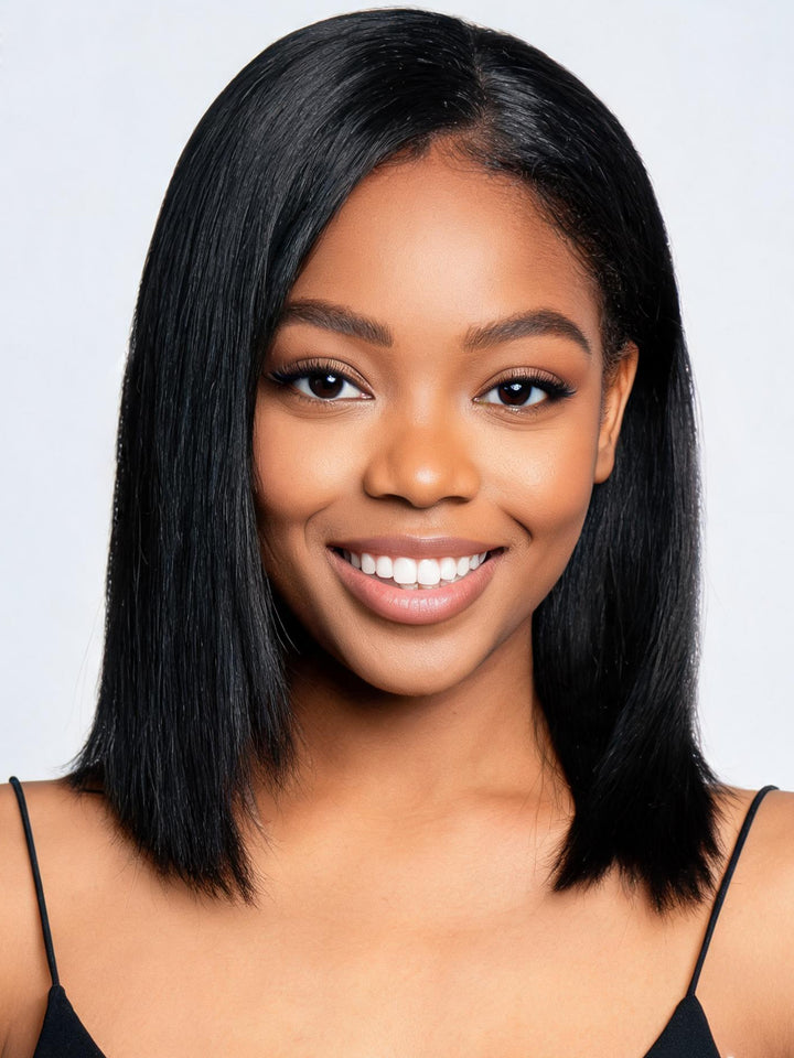 Ocean Hair SDD 4x4 Glueless Wig Straight Natural Black Bob 8 to 16 Inch