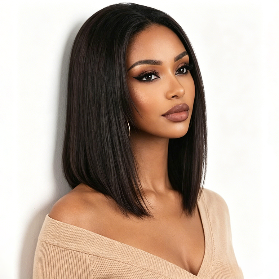 Ocean_Hair_SDD_Bone_Straight_13x4_Lace_Front_Wig_1B_Black_Color_Hair