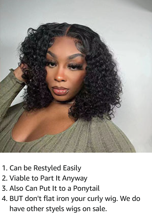 Ocean Hair 13x4 Lace Front Water Wave Bob Wig 1B Black Color Hair Wig