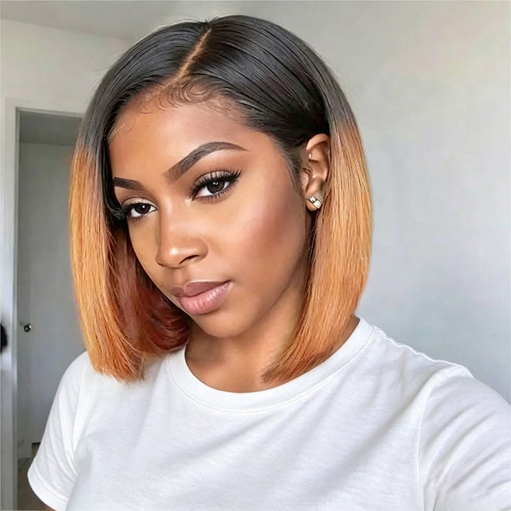13x4 Bob Straight Double Drawn Lace Front Wig 