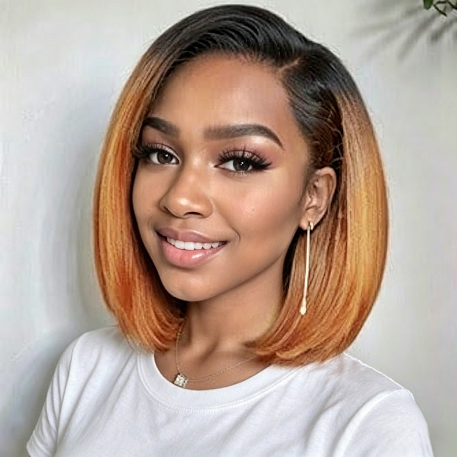 13x4 Bob Straight Double Drawn Lace Front Wig 