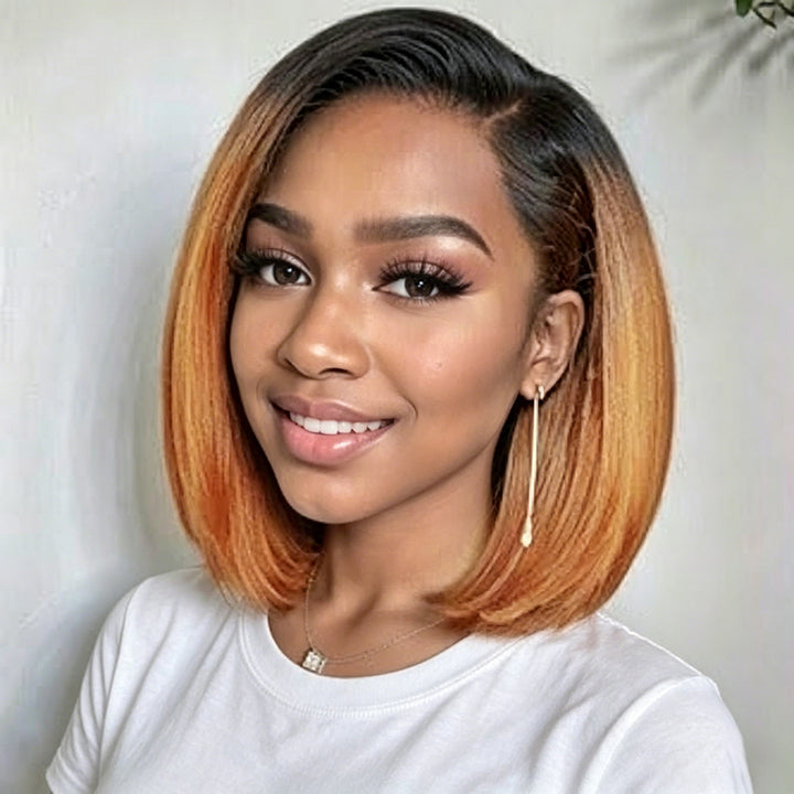 13x4 Bob Straight Double Drawn Lace Front Wig 
