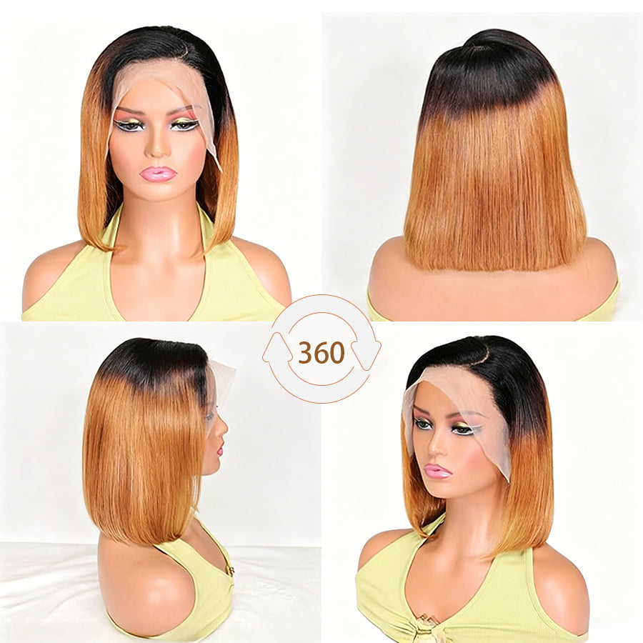 13x4 Bob Straight Double Drawn Lace Front Wig 