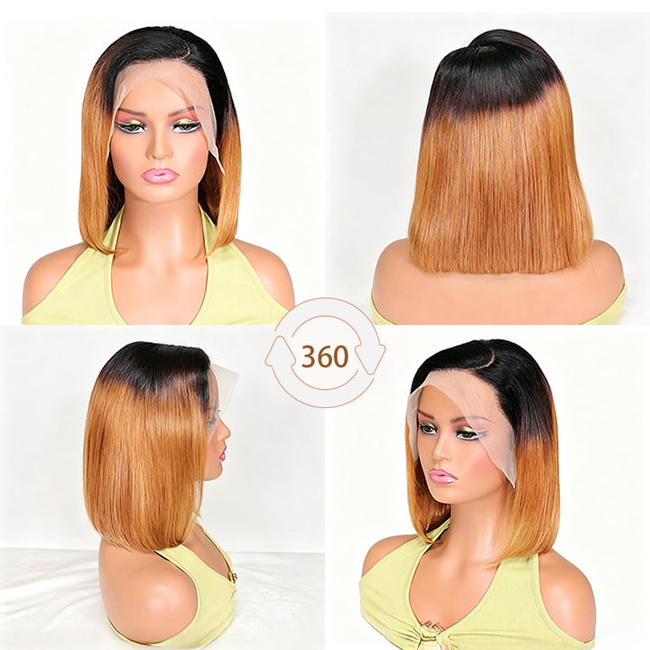 13x4 Bob Straight Double Drawn Lace Front Wig 