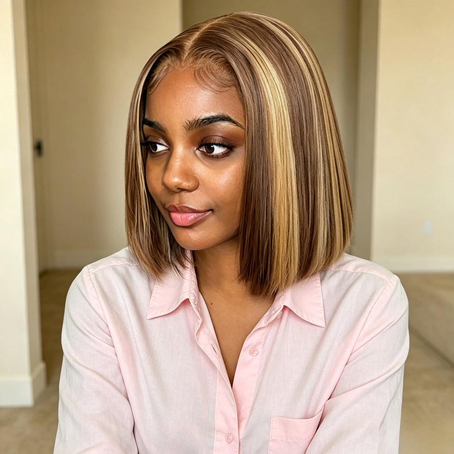 13x4 Bob Straight Double Drawn Lace Front Wig 