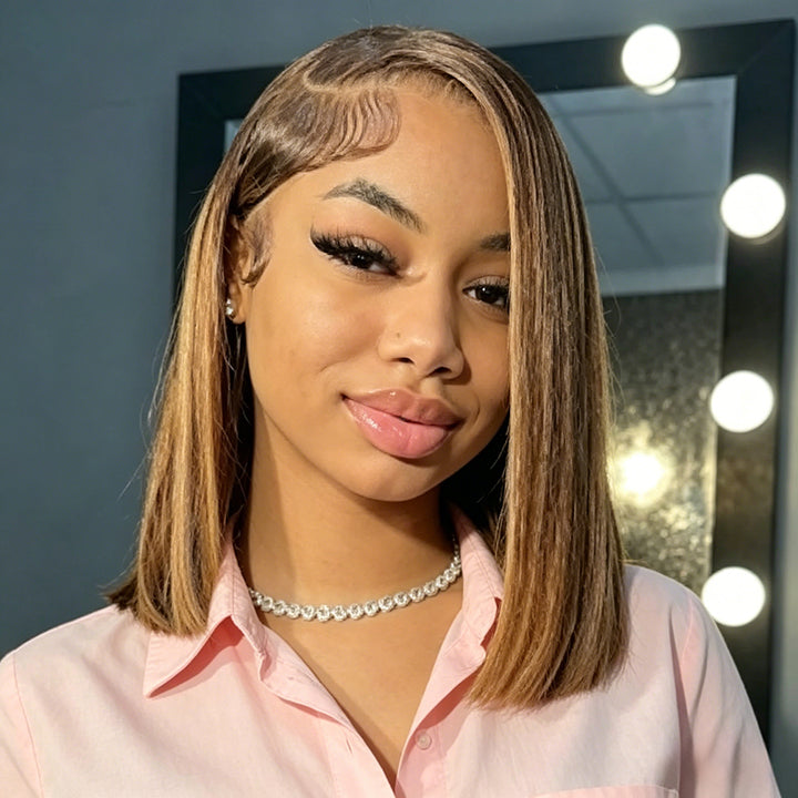 13x4 Bob Straight Double Drawn Lace Front Wig 