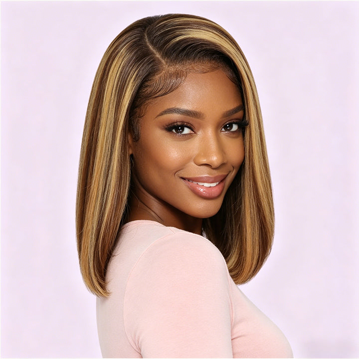 13x4 Bob Straight Double Drawn Lace Front Wig 