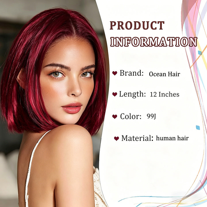 4x4 Bob Straight Double Drawn Human Hair Wig Lace Closure 