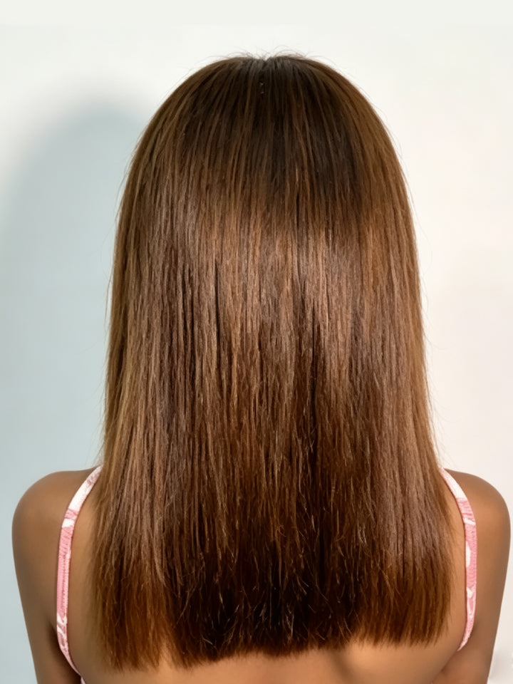 Ocean Hair 13x4 Double Drawn Straight Lace Front Wig Chocolate Bob Wig