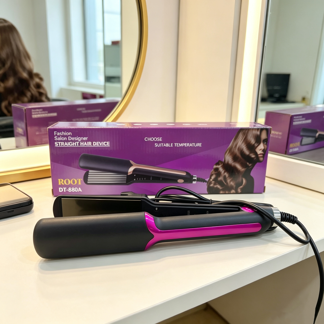 ROOT DT-880A Professional Wide Plate Hair Straightener Adjustable Temp Flat Iron