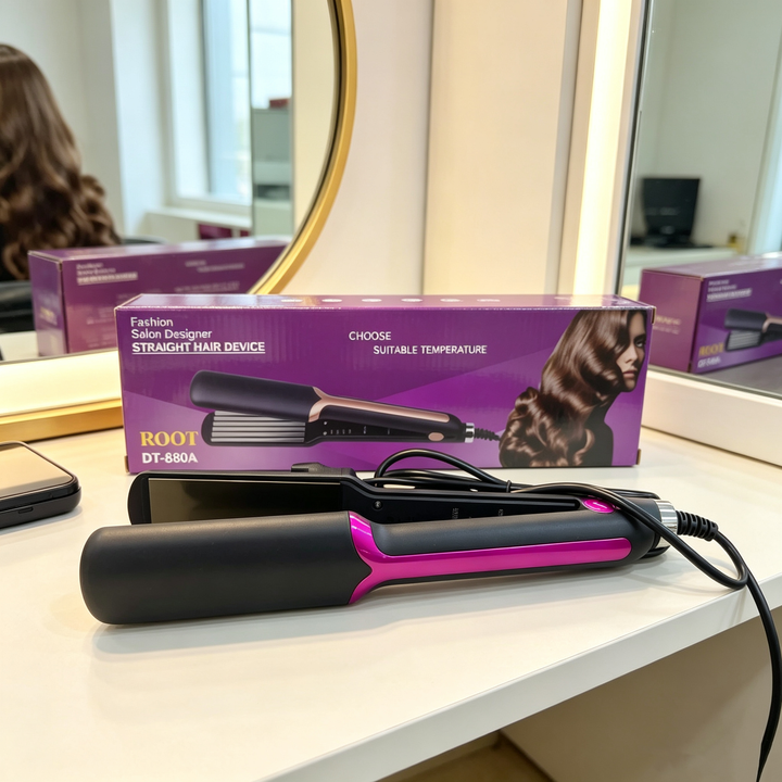ROOT DT-880A Professional Wide Plate Hair Straightener Adjustable Temp Flat Iron