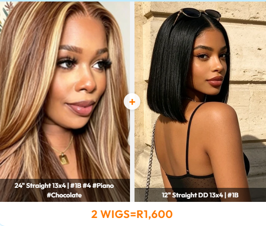 Ocean Hair Straight 13x4 Lace Front Wig Double Drawn Black Chocolate Color