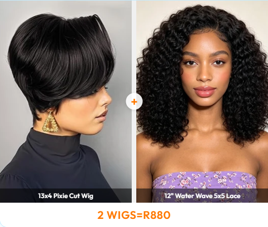 Ocean Hair Pixie Cut Lace Front Wig Black Brown Ginger Auburn Piano