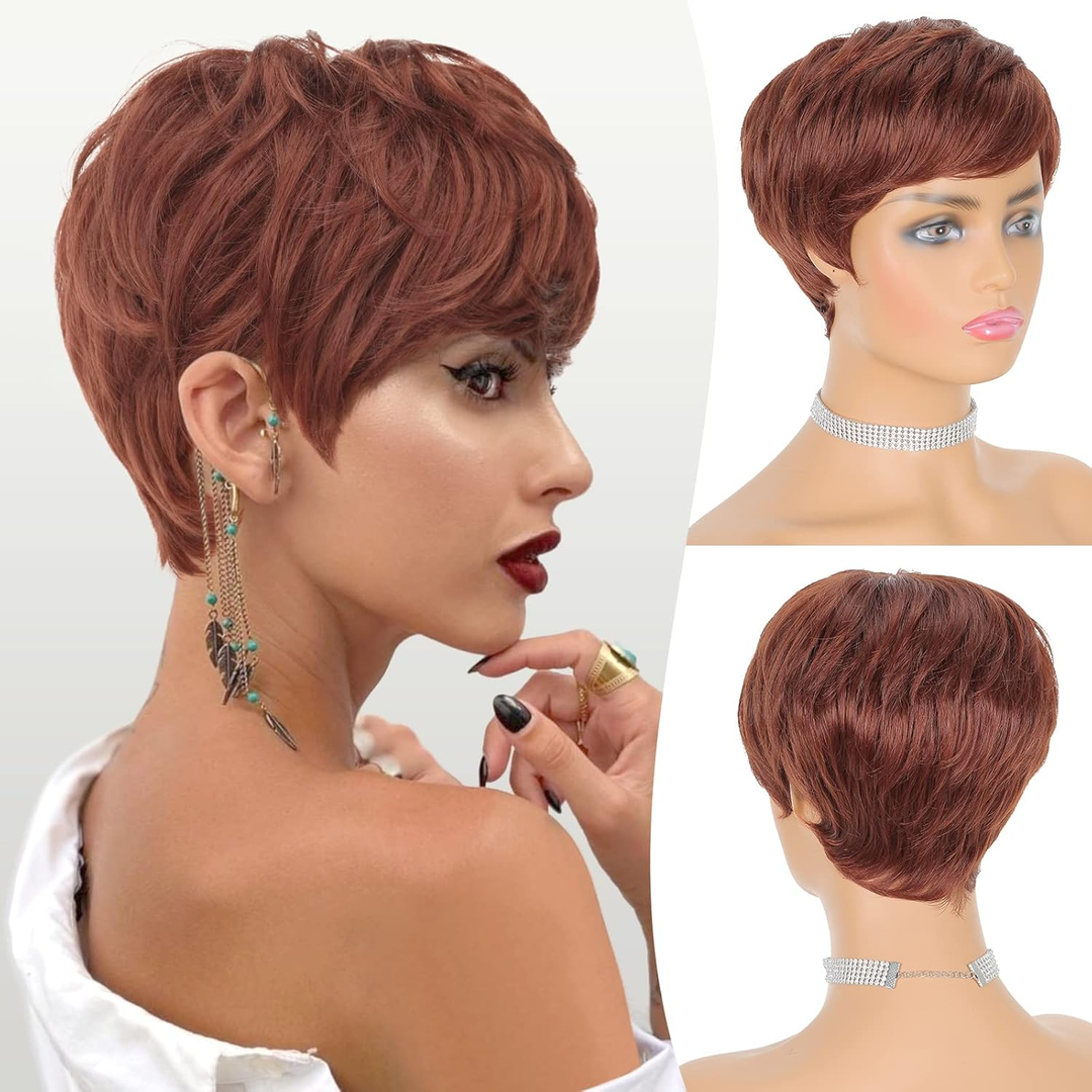 13x4 Pixie Cut Human Hair  Wig