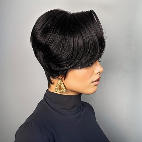 13x4 Pixie Cut Human Hair  Wig
