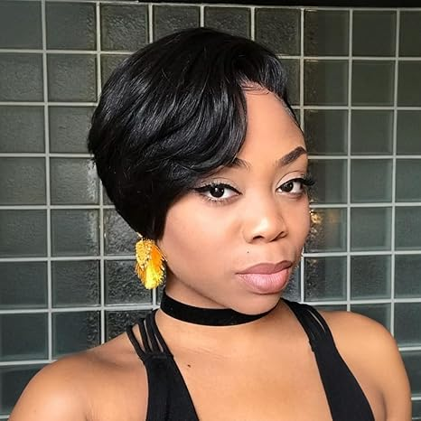 13x4 Pixie Cut Human Hair  Wig