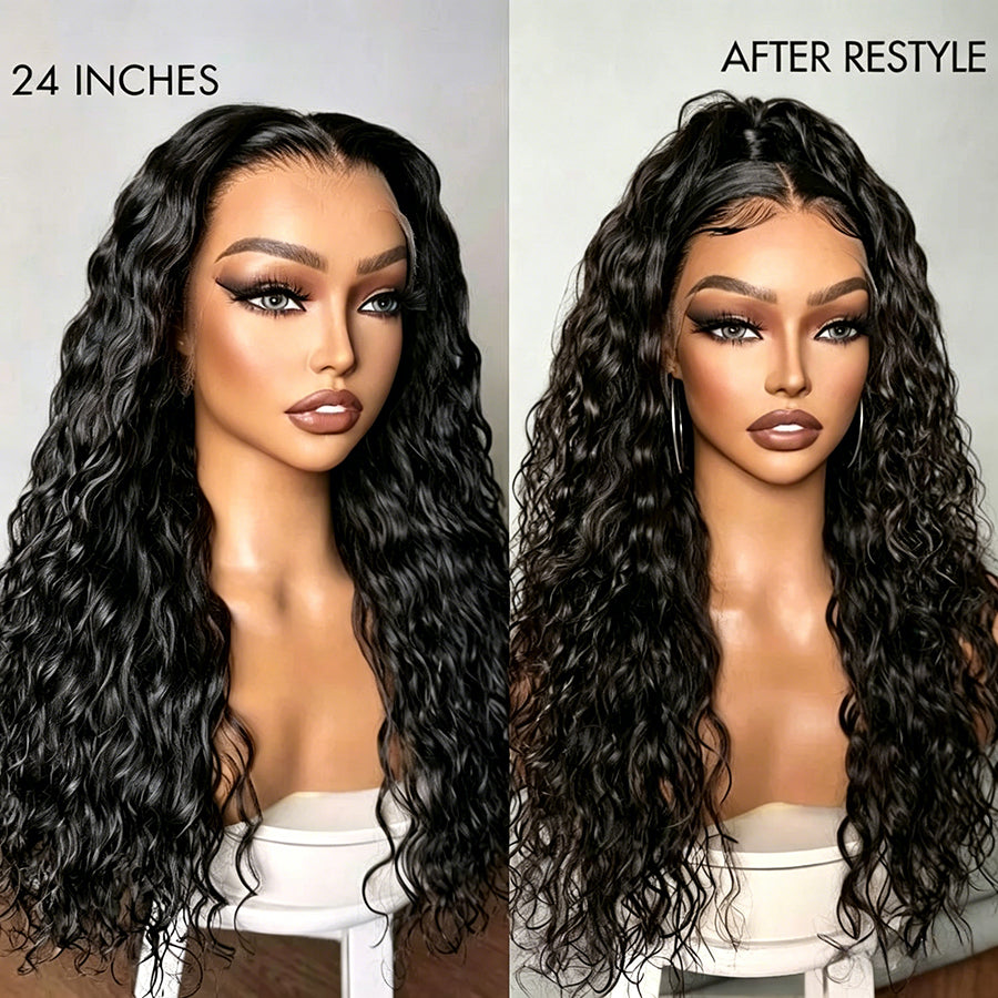 Water Wave Lace Front/Lace Closure Wig 13x4/4x4/6x4 Transparent Lace Natural Black Wig