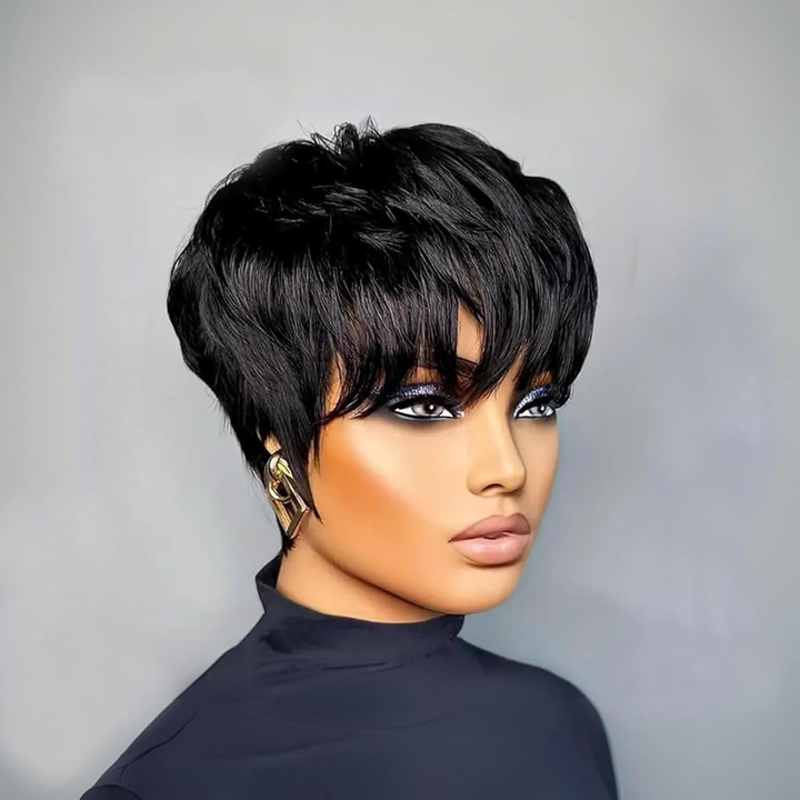 13x4 Pixie Cut Human Hair  Wig