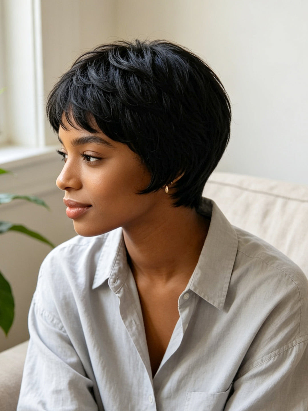 Ocean Hair Pixie Cut 13x4 Lace Front Wig Black Brown Ginger Auburn Piano Color