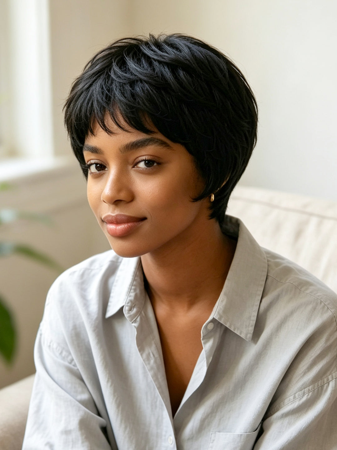 Ocean Hair Pixie Cut 13x4 Lace Front Wig Black Brown Ginger Auburn Piano Color