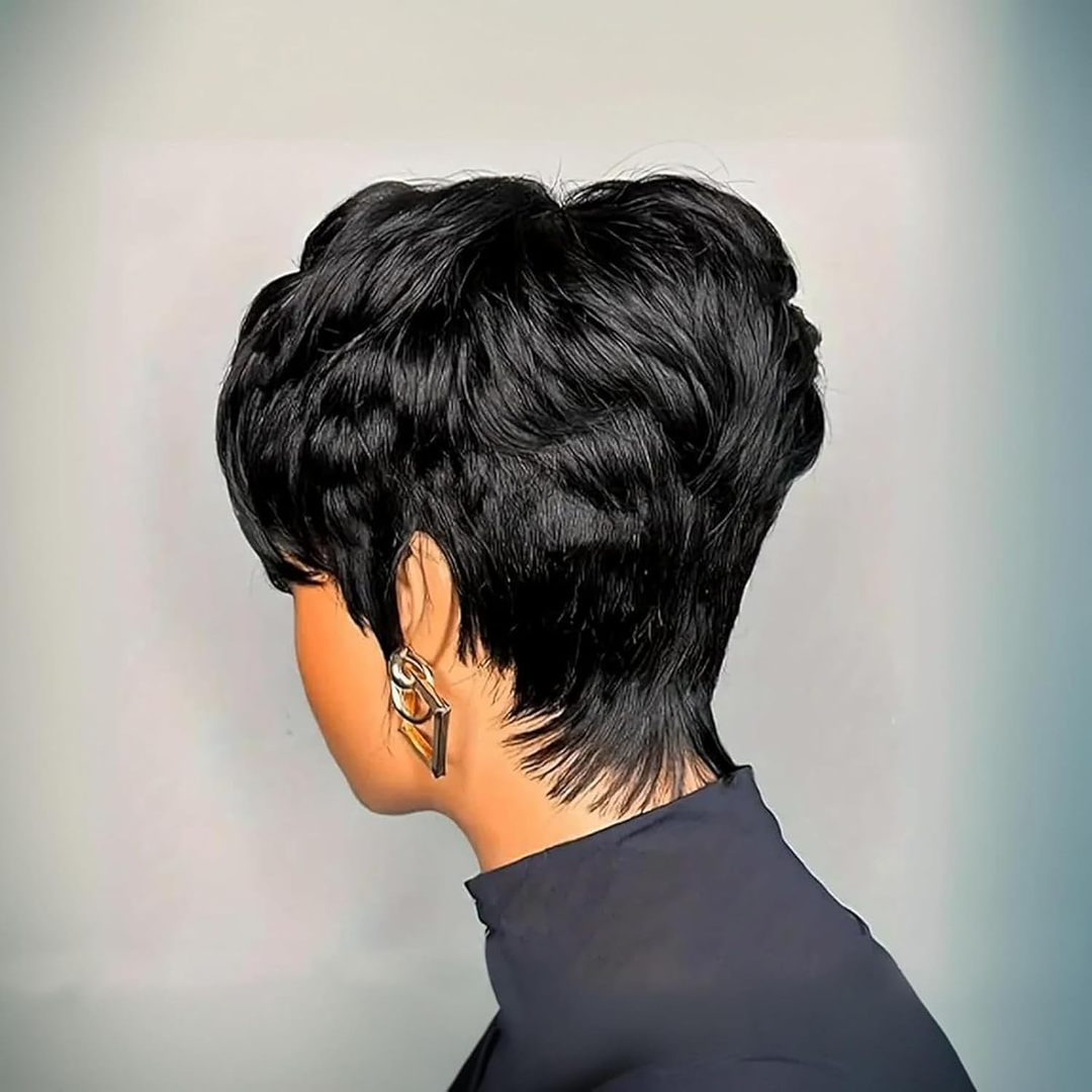13x4 Pixie Cut Human Hair  Wig