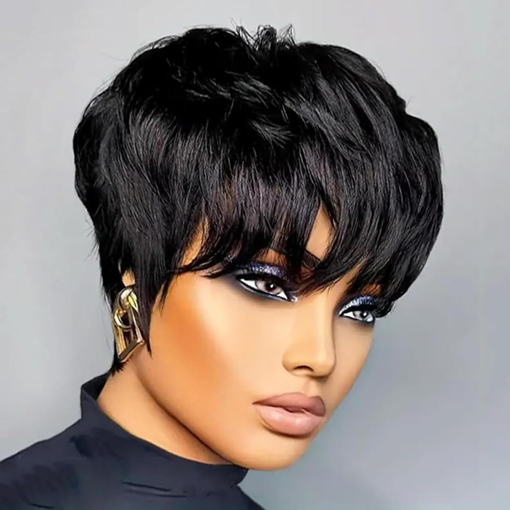 13x4 Pixie Cut Human Hair  Wig