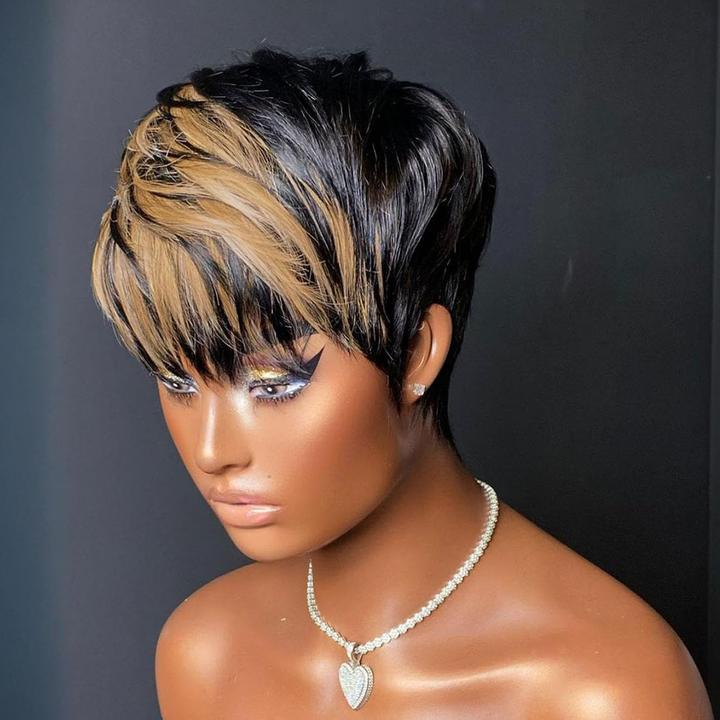 13x4 Pixie Cut Human Hair  Wig