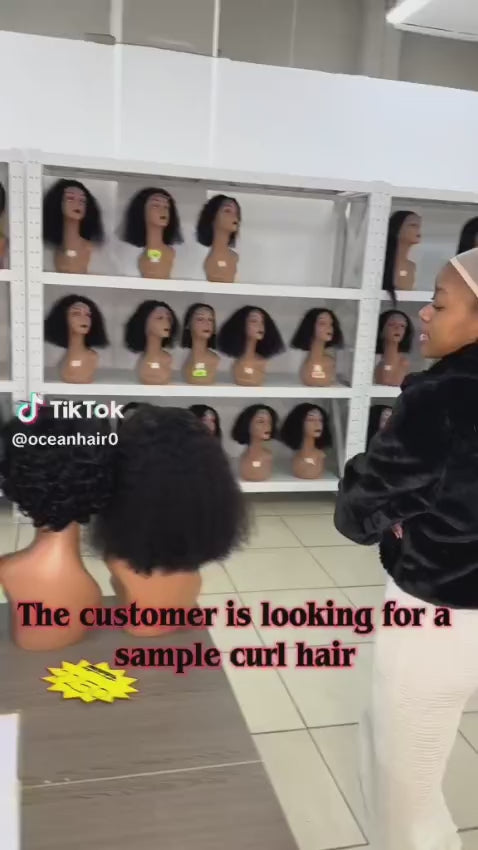 Durban Ocean Hair 13x1 Lace Water Curl Wig Short Hair Style Human Hair